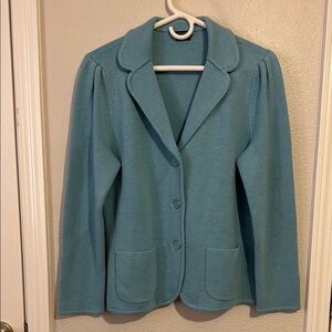 Talbots Petite 100% Merino Wool Knit Blazer